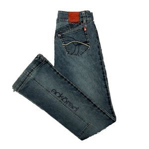 Ecko Red Y2K Women’s Flare Boot Cut Jeans Stretch Med Wash Mid Rise Size 5 27x32